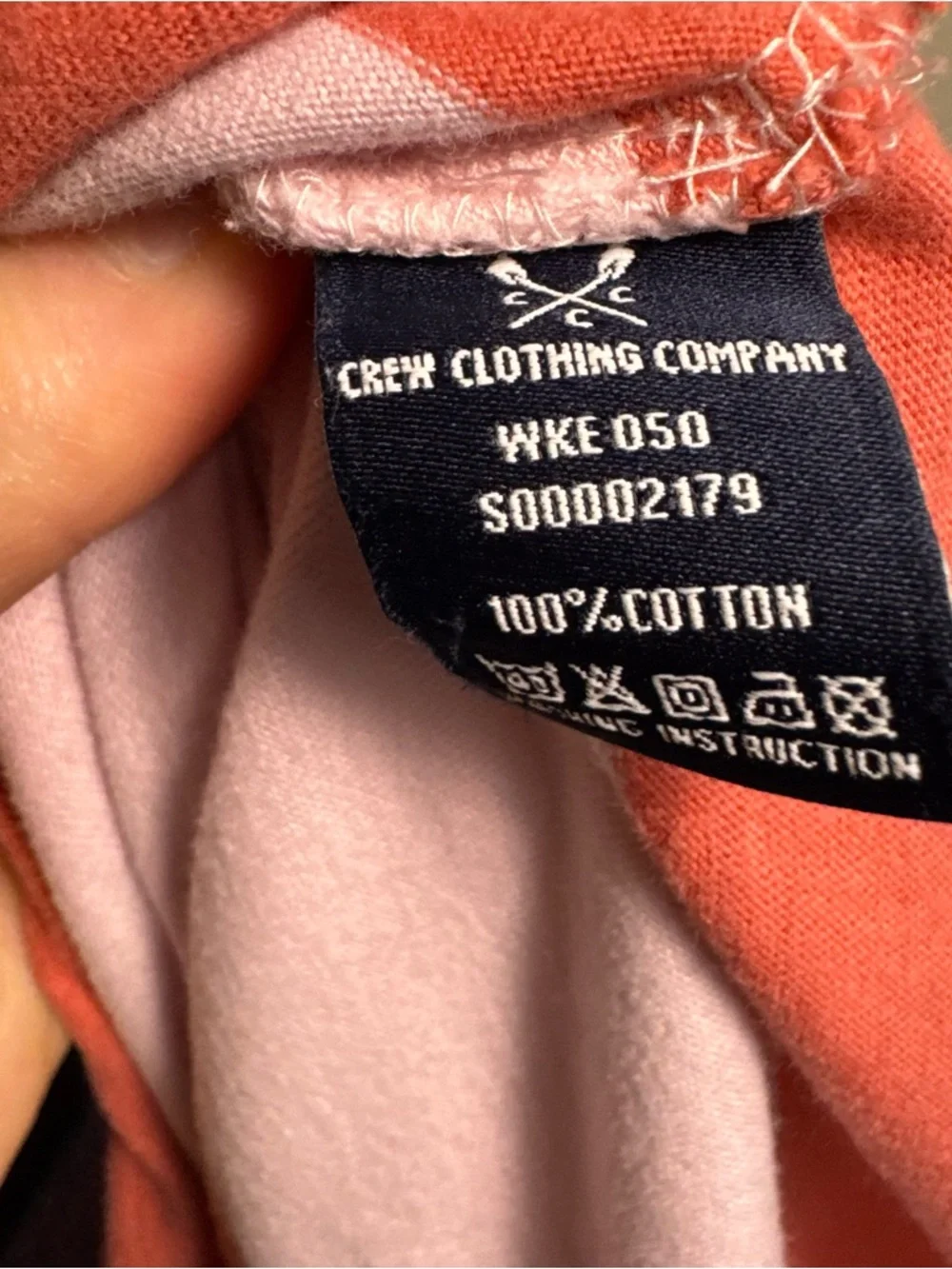 Crew Clothing Company Pink Orange Striped Rugby Shirt Preppy Coastal Top Size 12 - Picture 3 of 10